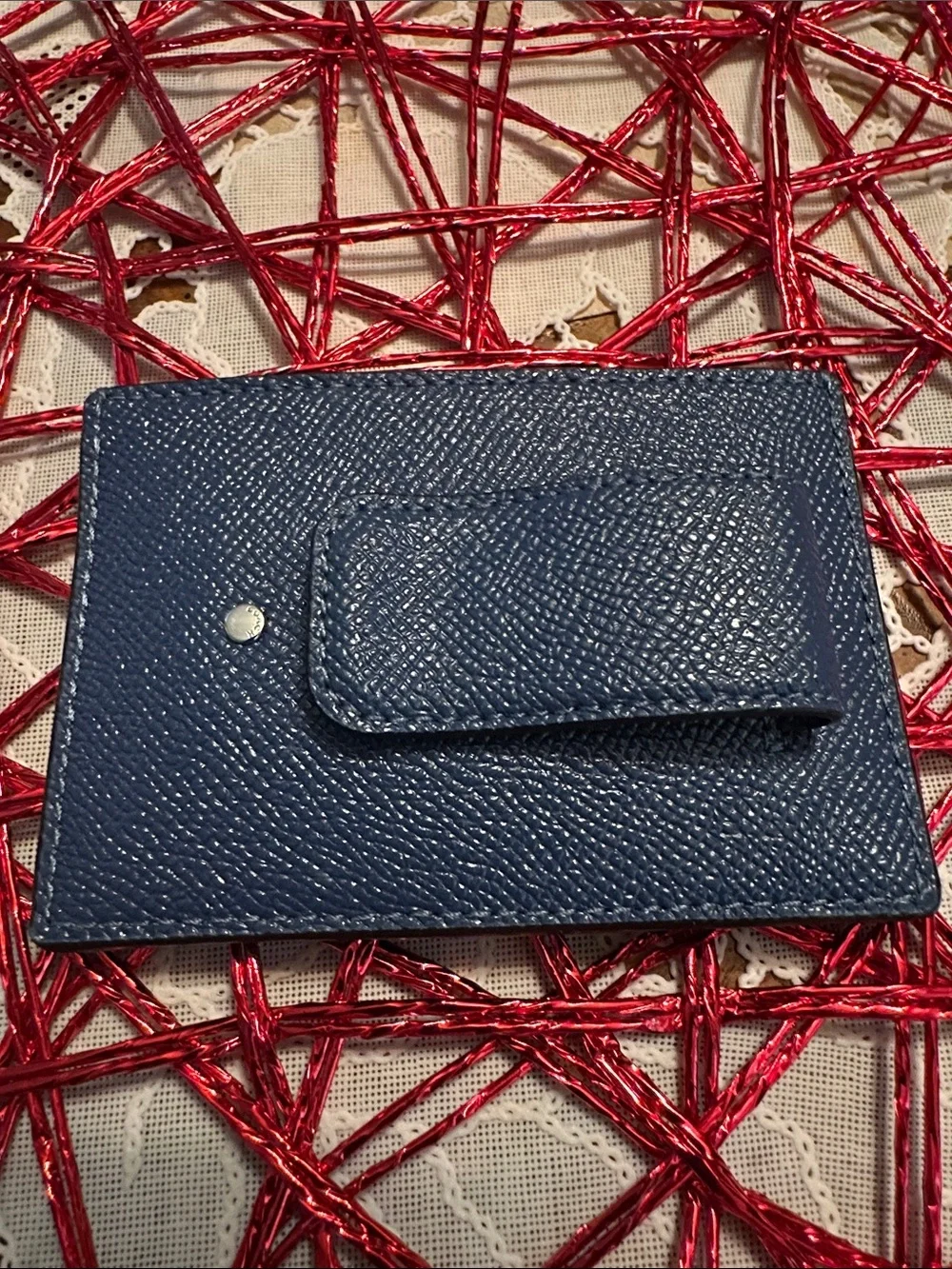 COach Men's Slim Leather Card Holder - Blue